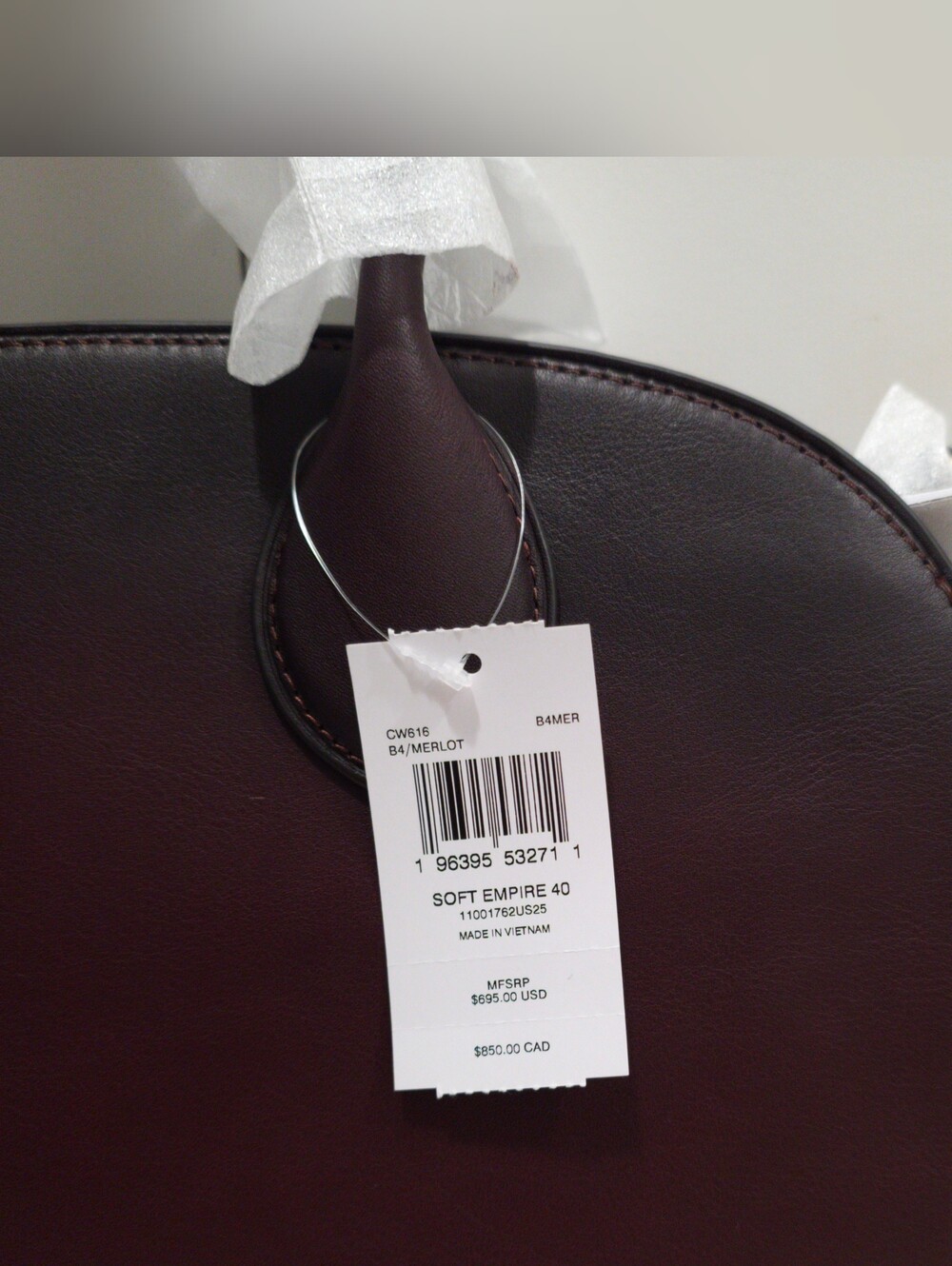 Coach NWT Empire 40 - Burnished Merlot/Brass - Below Retail/FREE Ship - Picture 14 of 14